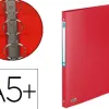 Classeur oxford memphis 4 anneaux ronds 15mm polypropylène 5/10e toucher satiné dos 20mm étiquette dos coloris rouge