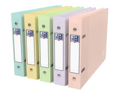 Classeur oxford school life a5 paysage dos 30mm 2 anneaux rond pp coloris assortis pastel opaque lot 10 unites