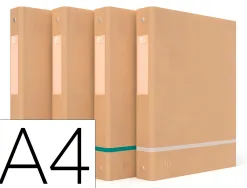 Classeur oxford touareg a4 dos 40mm 4 anneaux carte assorti