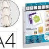 Classeur personnalisable oxford polyvision 4 anneaux 20mm polypropylène dos 30mm 150f pochette cristal incolore