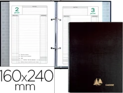 Classeur pour agenda de caisseperpetuel 160x240mm exacompta 2 anneaux coloris noir reliure pour feuillets mobiles