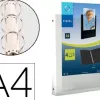 Classeur viquel 4 anneaux ronds 20mm a4+ 265x330mm polypropylène personnalisable dos 30mm coloris blanc