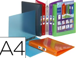 Classeur viquel 4 anneaux propyglass polypropylène 5/10e a4 dos 25mm personnalisable incolore