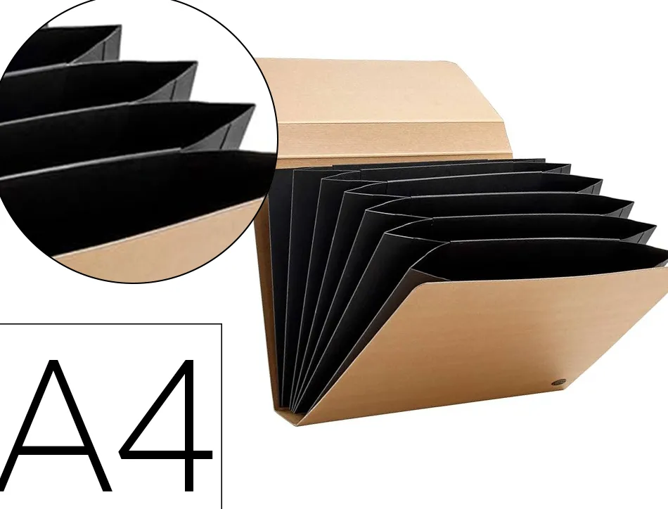 Classeur-trieur multo kraft carton 7 compartiments a4 fermeture elastique