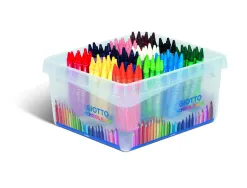Classpack crayons a la cire cera giotto forme ronde 8mm 9cm lavable 144 unites dot 12 gratuits coloris assortis