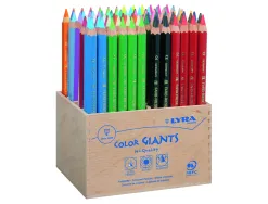 Classpack crayons de couleur geantes lyra forme hexagonales bois 18cm mine 6mm 96 unites et 2 tailles