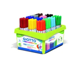 Classpack feutres turbo advanced giotto encre lavable point 2mm 108 unites coloris assortis