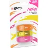 Cle usb emtec 2.0 c410 trio 32gb pack 3 coloris neon orange jaune rose