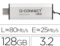 Cle usb q-connect flash drive 128 gb 3.2 type-c