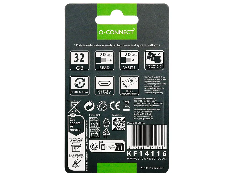 Cle usb q-connect flash drive 32 gb 3.2 type-c