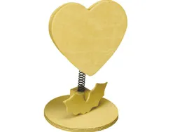 Clip mémo fantaisie bois sur ressort forme coeur 12.5cm