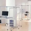 Cloison de protection mobile double paperflow modele a pmma 3mm cadre aluminium anodise hauteur reglable 4 roulettes