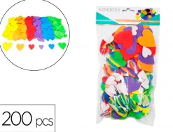 Coeurs en mousse eva sodertex adhesive 200 pcs tailles et coloris assortis