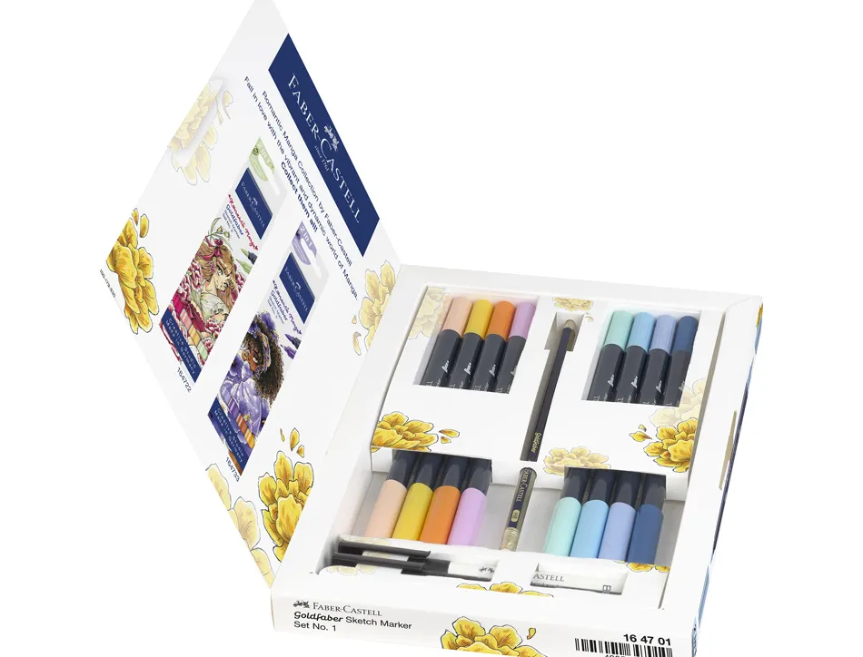 Coffret faber castell romantic manga contenu 23 unites