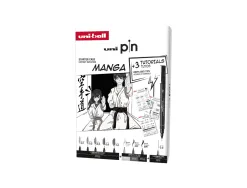 Coffret uniball feutre unipin edition manga 8 unites + porte-mines