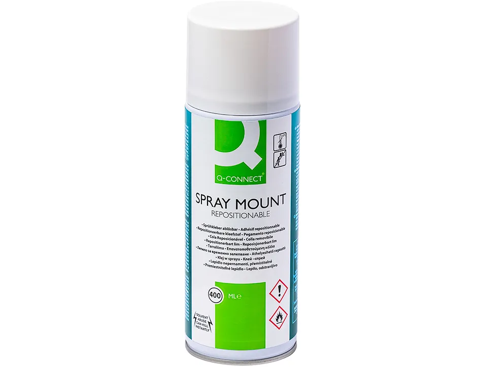 Colle aérosol q-connect multi-fonction fixation légère repositionnable grand pouvoir collant 400ml