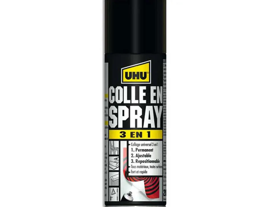 Colle aérosol uhu contact 3 en 1 200ml