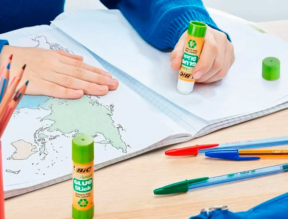 Colle bic ecolutions glue stick - lavable - colle le papier et le carton tube de 21 gr boite de 20