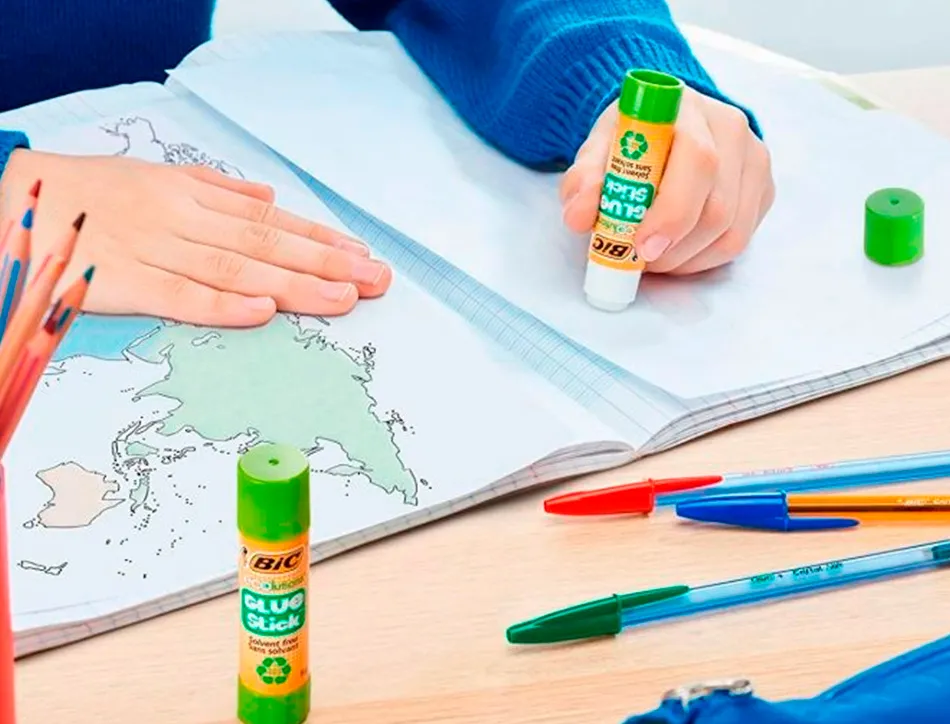 Colle bic ecolutions glue stick - lavable - colle le papier et le carton -tube de 8 gr boite de 30