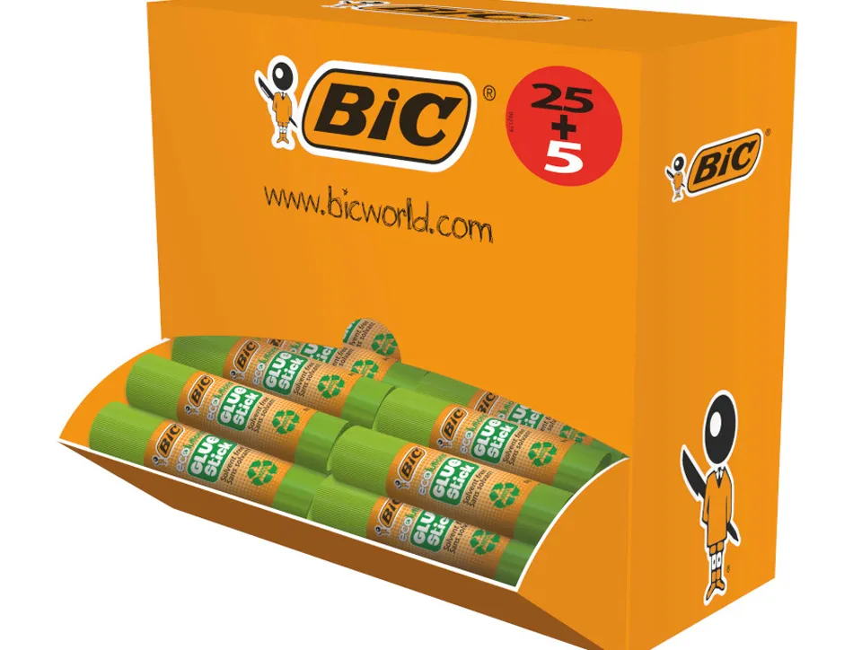 Colle bic ecolutions glue stick - lavable - colle le papier et le carton -tube de 8 gr boite de 30