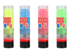 Colle blanche liderpapel adhesif haute qualite transparente apres sechage instantane coloris neon baton