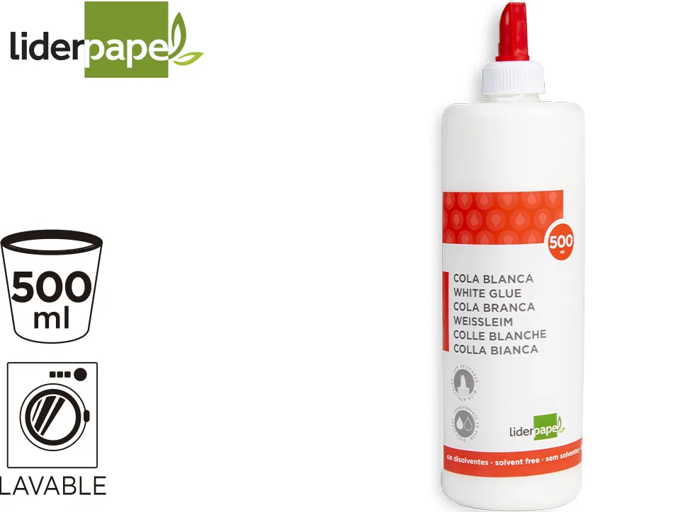 Colle blanche liderpapel lavable tube 500ml