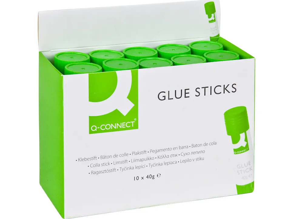 Colle blanche q-connect usage scolaire bureau tout type de papier bâton 40g