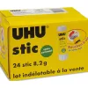 Colle blanche uhu stic 8,2 g sans solvant lavable a l eau 24 unites