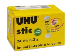Colle blanche uhu stic 8,2 g sans solvant lavable a l eau 24 unites