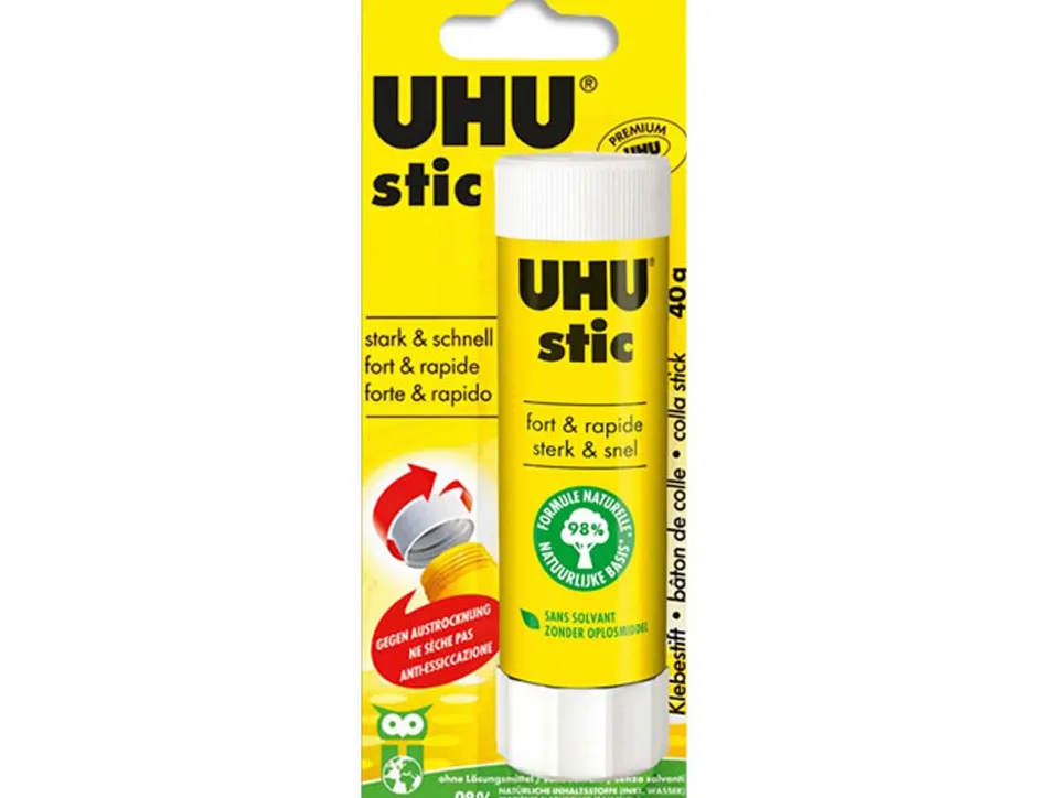 Colle blanche uhu stic 40 g sans solvant lavable a l eau