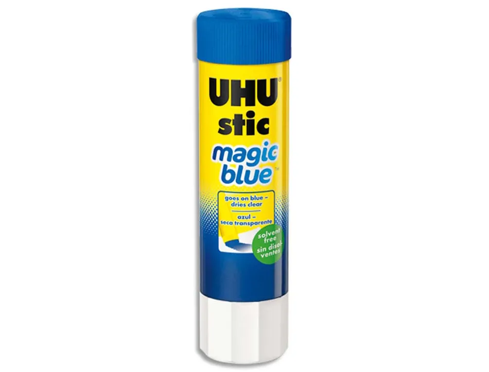 Colle blanche uhu stic magic papier carton couleur transparente après séchage bâton 8.2g
