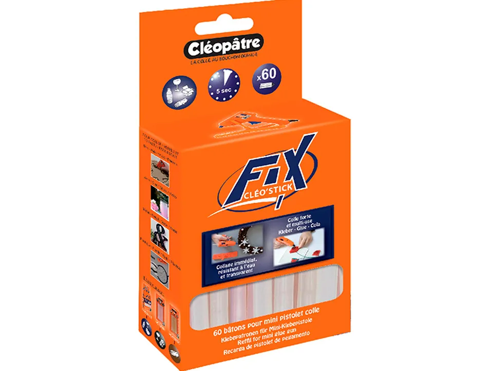 Colle cléopâtre universelle pour mini pistolet boîte de 60 bâtons