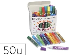 Colle gel o'color pailletee tube 10ml coloris assortis boite 50 unites