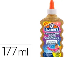 Colle liquide pailletee elmers lavable adapte aux enfants pour fabrication slime - flacon 177ml coloris or