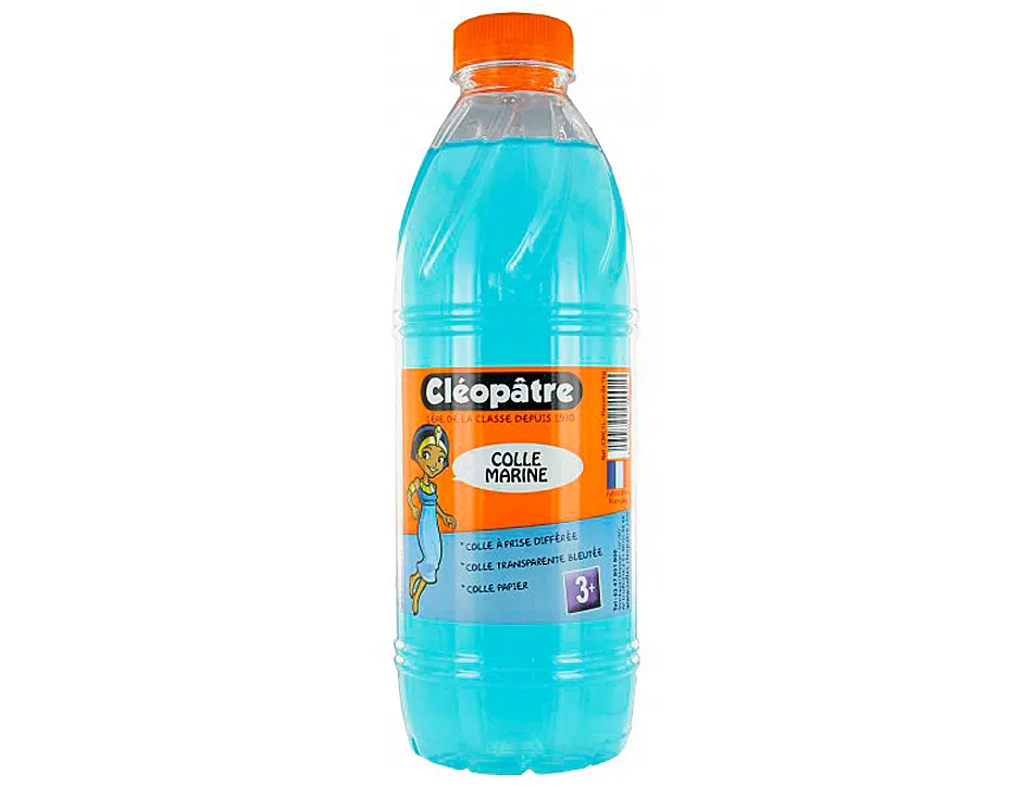 Colle marine cléopâtre papiers cartons fins lavable sans solvant coloris bleuté bidon 1l