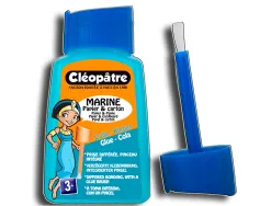 Colle marine cléopâtre papiers cartons fins lavable sans solvant coloris bleuté flacon 80g