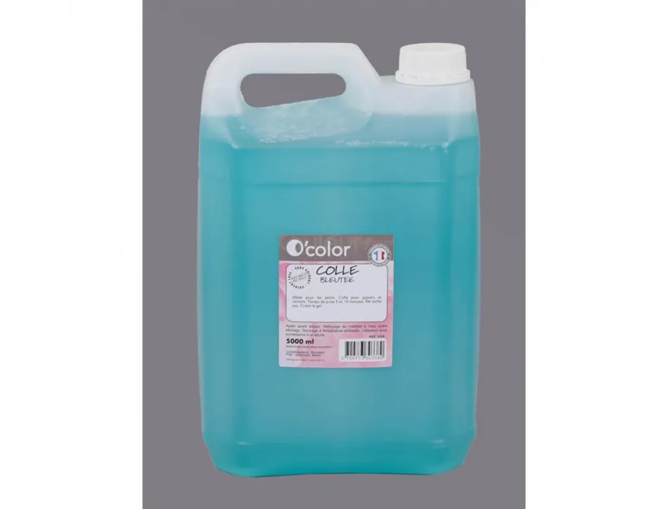 Colle naturelle o color invisible norme en 71 7 papier carton coloris bleu bidon 5l
