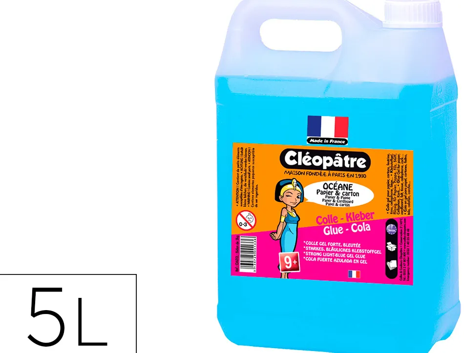 Colle océane cléopâtre extra forte pour carton transparente bleutée bidon 5l