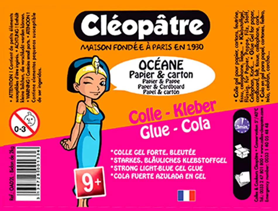 Colle océane cléopâtre extra forte pour carton transparente bleutée bidon 5l