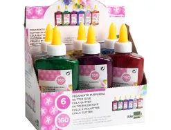 Colle pailletée liderpapel coloris assortis métallisés pot 160g