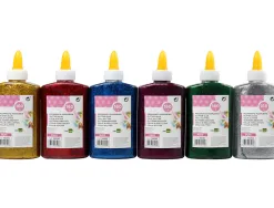 Colle pailletée liderpapel coloris assortis métallisés pot 160g