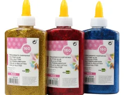 Colle pailletée liderpapel coloris assortis métallisés pot 160g