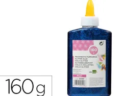 Colle pailletee liderpapel coloris bleu metallise - pot de 160g
