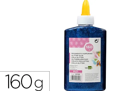 Colle pailletee liderpapel coloris bleu metallise - pot de 160g