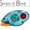Colle q-connect roller éco permanent coloris bleu transparent 6.5mmx8.5m