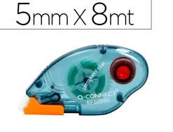 Colle q-connect roller éco permanent coloris bleu transparent 6.5mmx8.5m