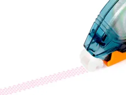 Colle q-connect roller éco permanent coloris bleu transparent 6.5mmx8.5m