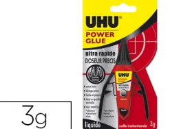 Colle rapide uhu power glue doseur application précise propre colle multi-matériaux flacon 3g