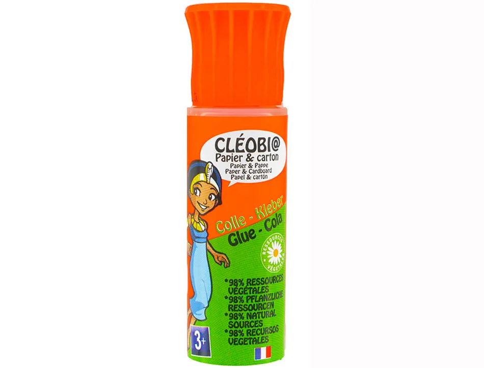 Colle scolaire cléopâtre cléobio liquide forte prise différée etendeur mousse rechargeable flacon 25g