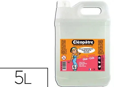 Colle scolaire cléopâtre papier carton travaux manuels sans solvant bidon 5l